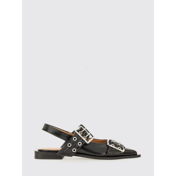 Ganni Ballet Flats Woman Black - Picture 1 of 4